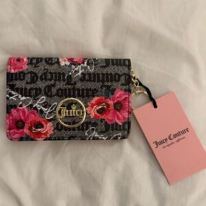 Juicy Couture Black and Pink Floral Wallet